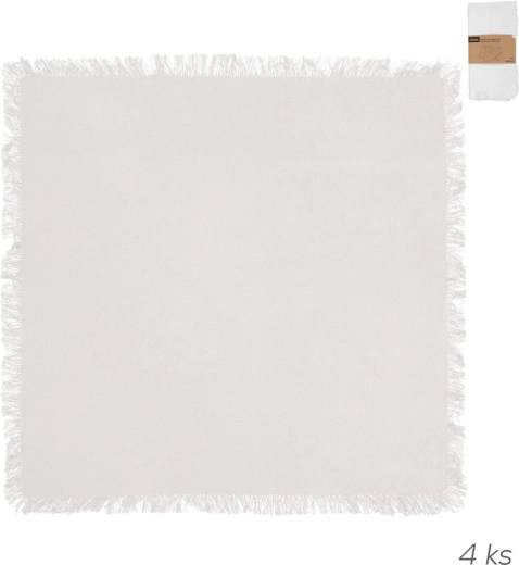 Serviettes en coton blanches 45 × 45 cm, lot de 4 pièces