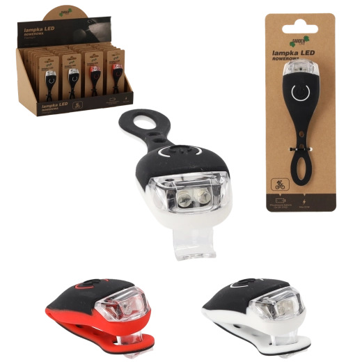 Lampes LED à clip pour vélo, blanche et rouge