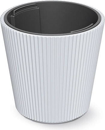 Pot de fleurs MILLY avec insert 17,6 cm blanc