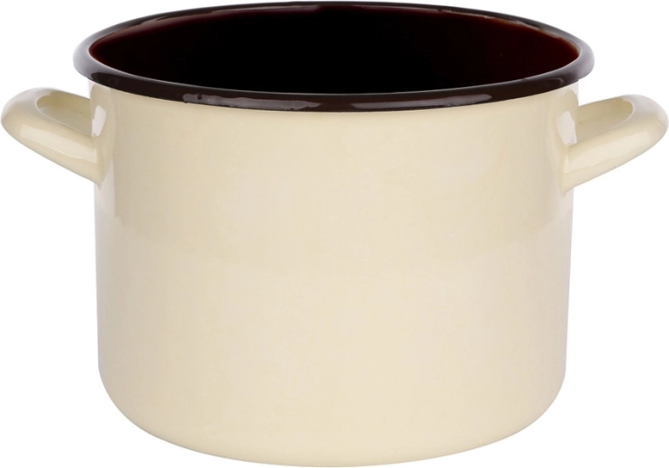 Silesia casserole émaillée 7,5 l, crème avec intérieur foncé, 24 cm