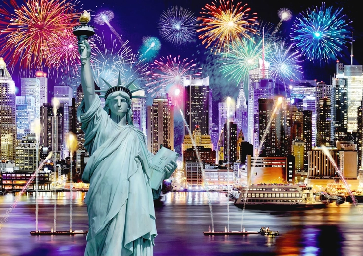 Impressionnant motif de New York de nuit