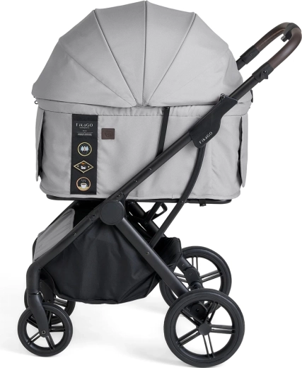 Poussette pour chiens et chats FIKAGO Agile2 Soft Grey