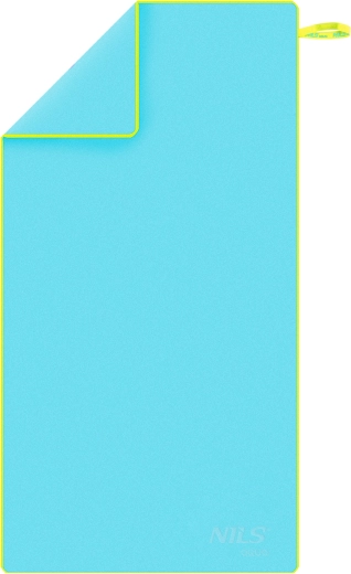 Serviette en microfibre à séchage rapide NILS aqua, bleu clair/vert 140 × 70 cm