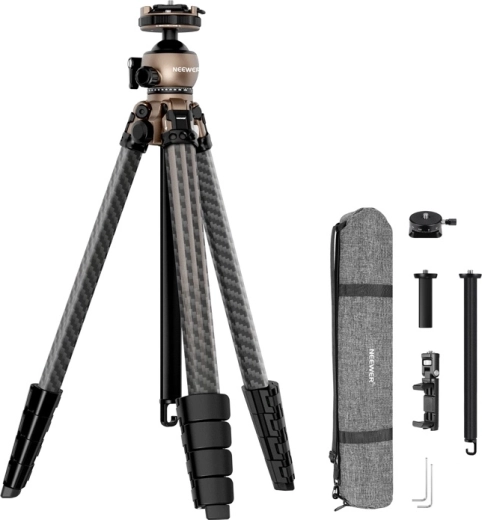 Neewer LT35 trépied de voyage en fibre de carbone avec rotule panoramique 360°