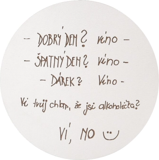 Dessous de verre en bois avec motif Vin 10 cm