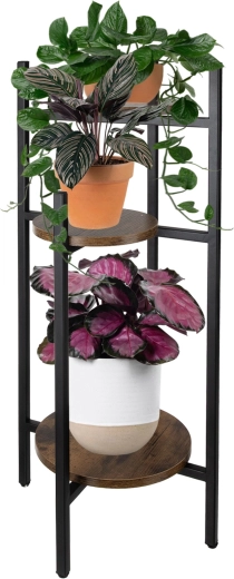 Ruhhy support à fleurs 80 cm, métal loft à 3 niveaux
