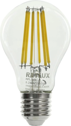 Ampoule LED filament RETLUX A60 E27 5,2 W 1100 lm 3000 K