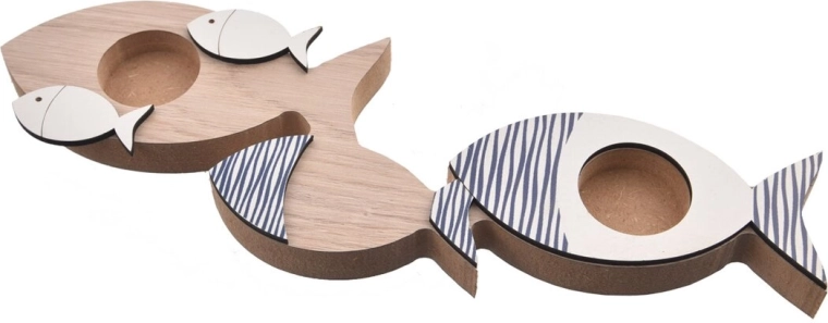 Bougeoir en bois Beach 30 × 2 × 9 cm