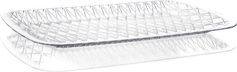 Plateau Accasa en plastique imitation verre 41 × 27 × 2 cm, transparent