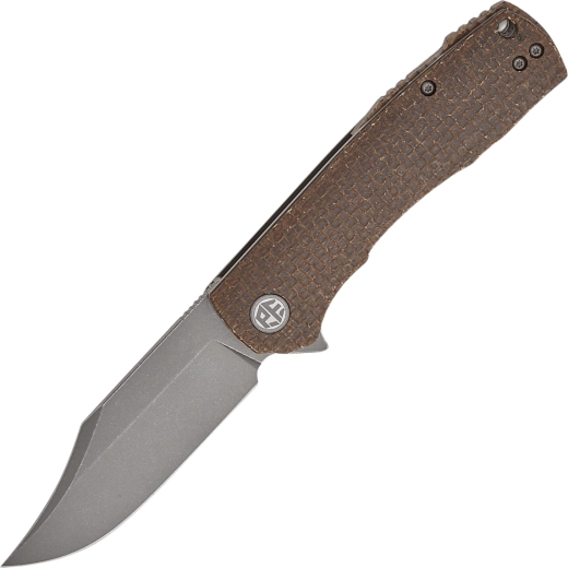 Couteau de poche pliant Petrified Fish Victor 9,1 cm, micarta, grey stonewash - 1 pièce