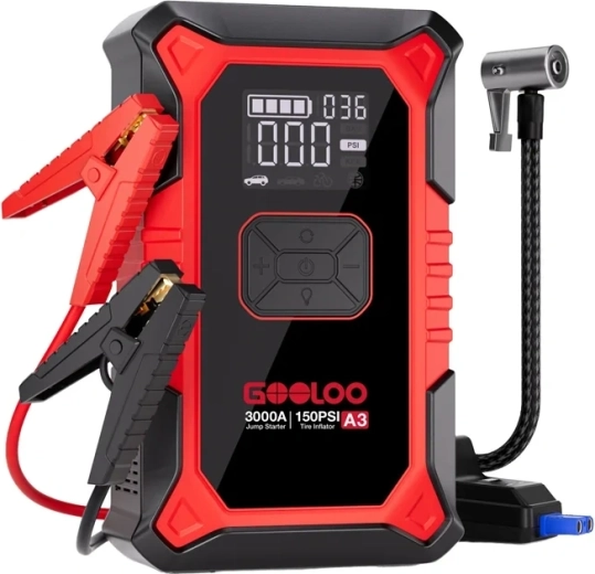 Gooloo A3 booster de démarrage 2-en-1 avec compresseur
