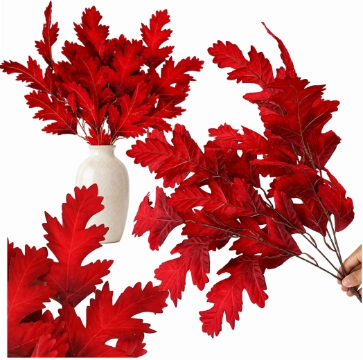 Branche d’érable artificielle rouge 60 cm