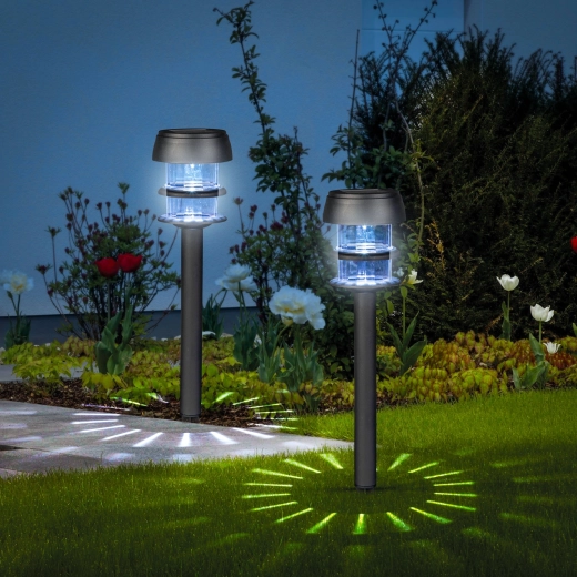 Lampe solaire de jardin à planter avec LED blanche