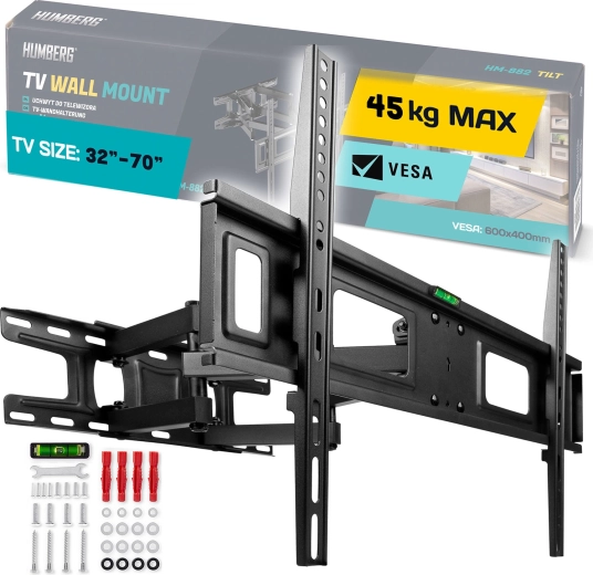 Support mural TV 32–70" Humberg, capacité 45 kg