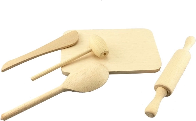 Petite cuisinière – honnête ensemble d’ustensiles en bois