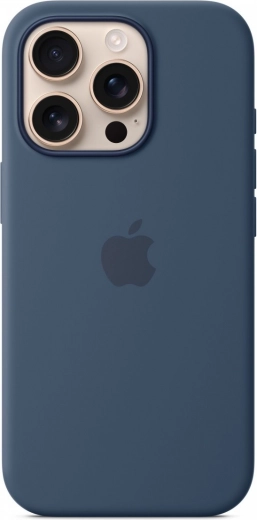 Coque en silicone MagSafe pour iPhone 16 Pro - denim