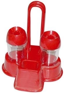 Set de salières en plastique avec support, assortiment de couleurs (2 pcs)