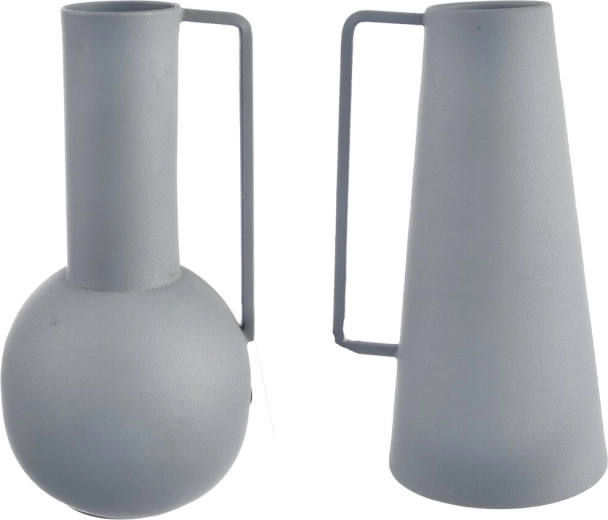 Vase en métal gris 21 cm (2 variantes)