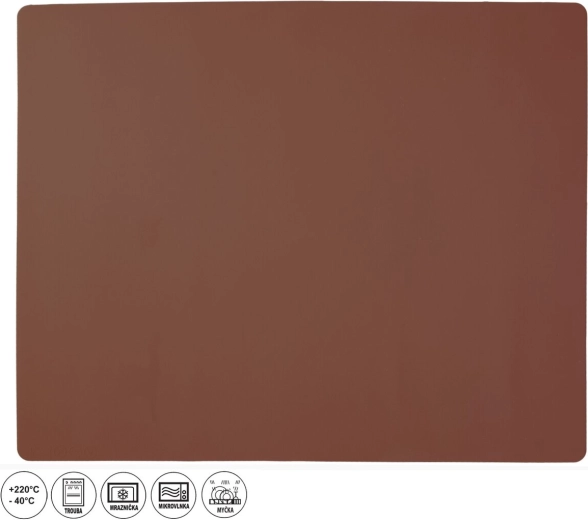 Tapis de pâtisserie en silicone 50 × 40 cm marron