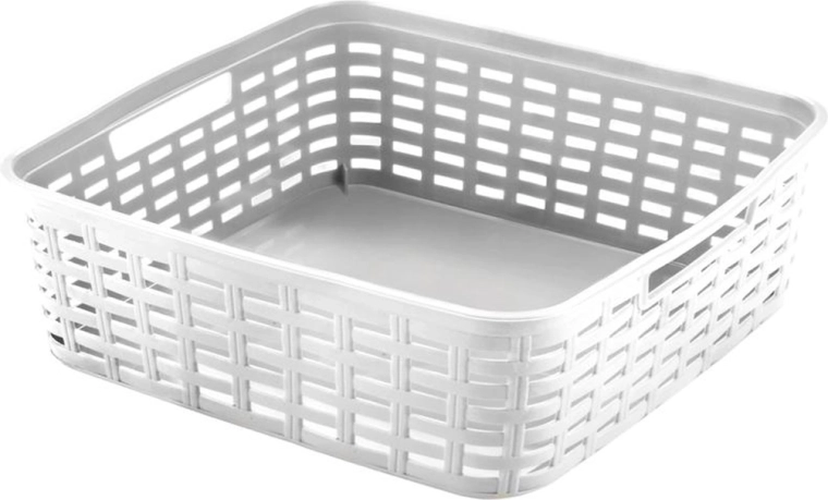 Panier de rangement en plastique HEIDRUN avec motif rotin 29 × 19 × 10 cm - 1 pièce