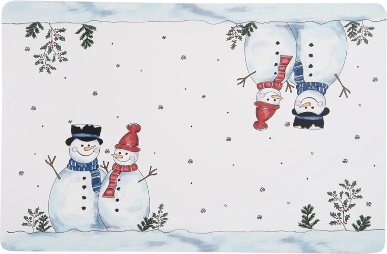Set de table de Noël en plastique bonhomme de neige 43 × 28 cm