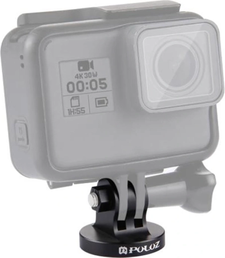 Adaptateur de montage Puluz 1/4" avec filetage CNC pour caméras d’action, noir - 1 pièce