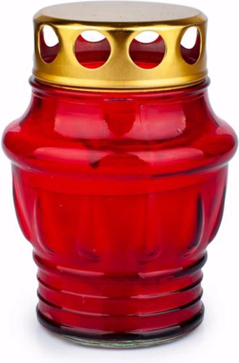 Bougie funéraire en verre Provence rouge 24 heures