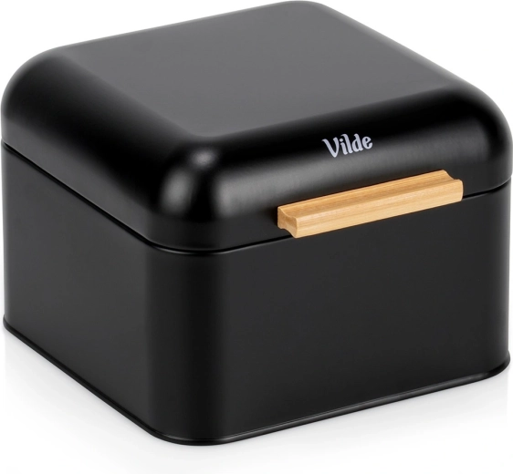Boîte à pain en métal noir 22 × 20 × 14,5 cm Vilde