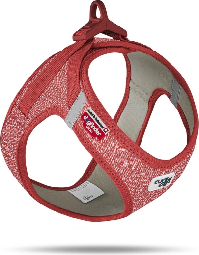 Harnais Curli pour chiens avec boucle en laine mérinos, rouge, taille 3XS (1,5–3 kg)