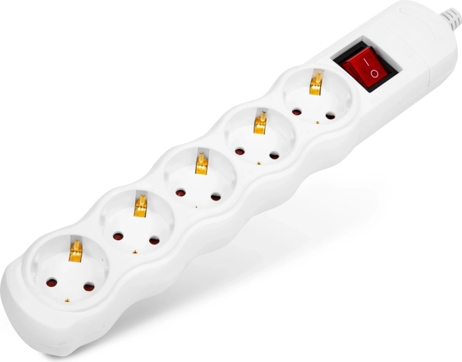 Bloc multiprise rallonge montable avec 5 prises et interrupteur