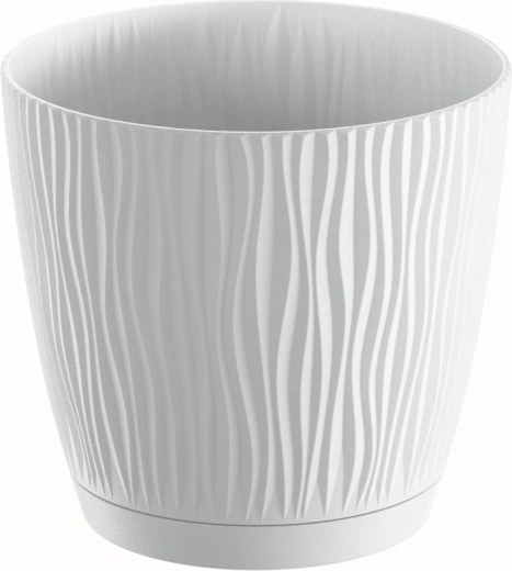 Cache-pot avec soucoupe Sandy 23,9 cm blanc