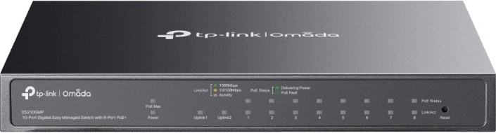 TP-Link Omada ES210GMP commutateur gigabit 10 ports avec 8× PoE+