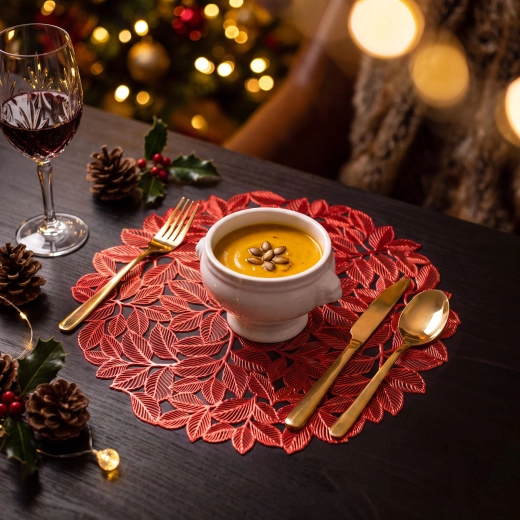 Set de table rond doré à effet métallique, 38 cm
