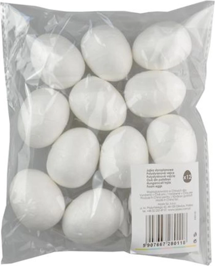 Œufs en polystyrène 4 cm, lot de 12 pièces