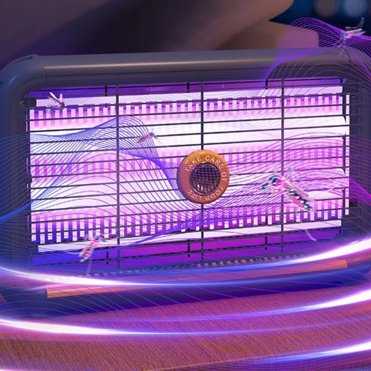 Les LED UV attirent les insectes, la grille les élimine