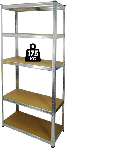 Étagère métallique 5 niveaux 180 × 90 × 30 cm, capacité 175 kg par niveau