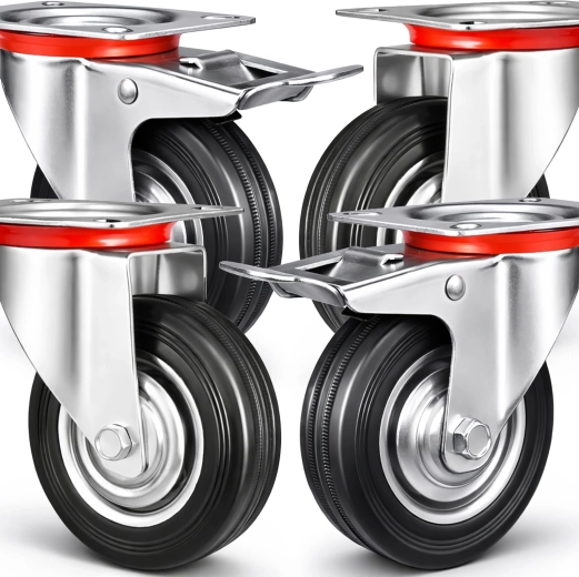 Kit de 4 roulettes de transport pivotantes 125 mm RENEW FORCE (2× avec frein)