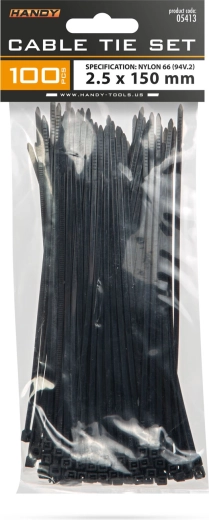 Colliers de serrage pour câbles 150 × 2,5 mm - 100 pièces – Noir