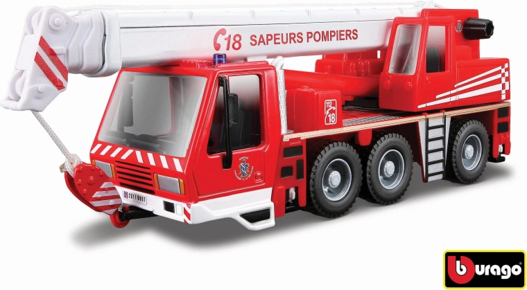 Bburago camion de pompiers avec grue 1:50
