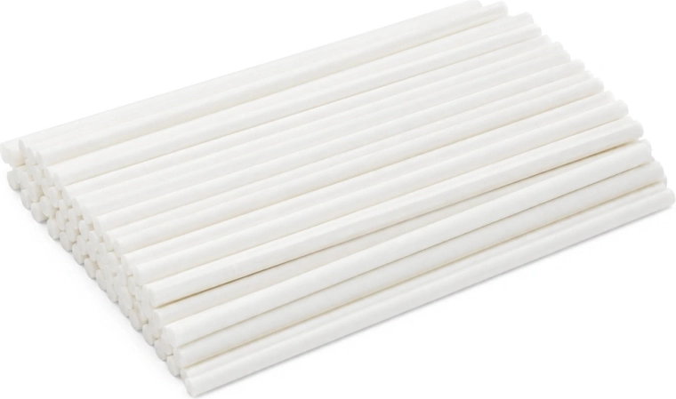 Bâtonnets en papier blancs pour sucettes et cake pops, 11,5 cm - 50 pièces