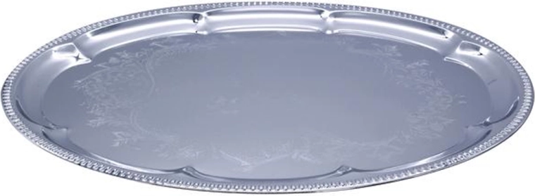 Plateau ovale chromé 40,6 × 29 cm