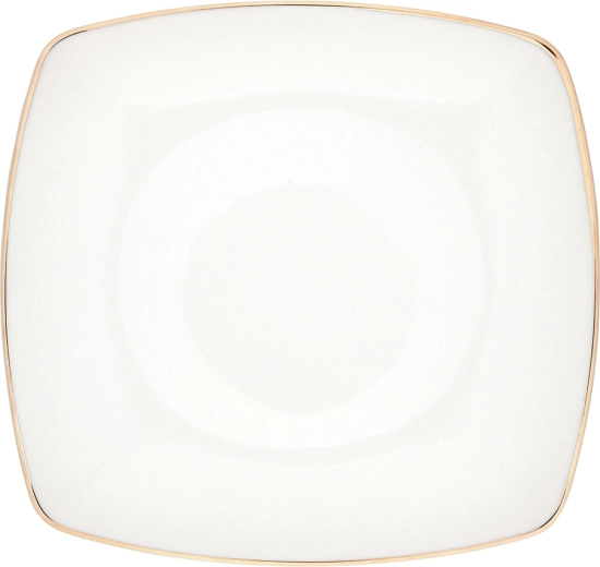 MariaPaula Moderna Assiette plate carrée moderne avec liseré doré 25 cm