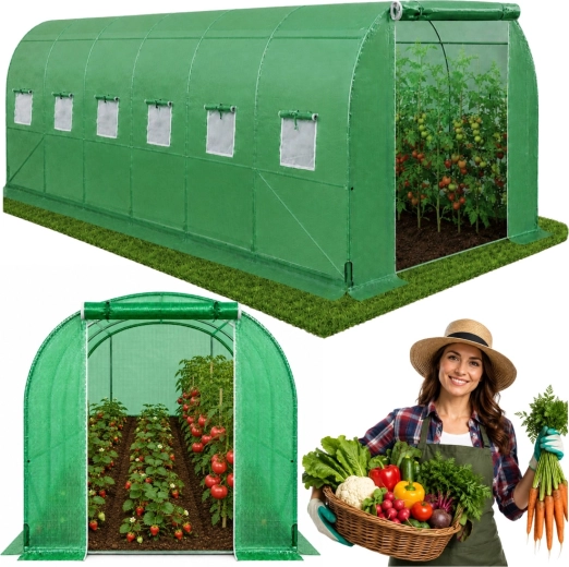 Serre tunnel de jardin PRO 10 × 4 × 2 m (40 m²), cadre 25 mm, UV12