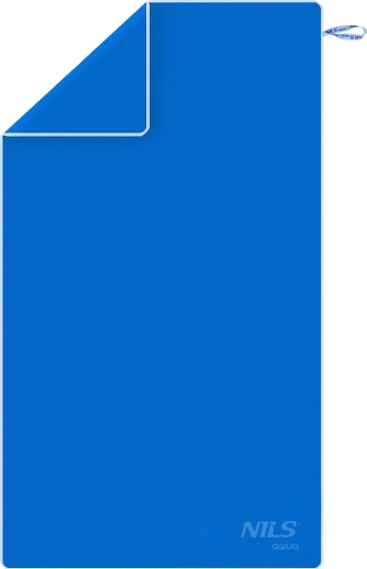 Serviette en microfibre à séchage rapide NILS aqua, bleu/bleu clair 180 × 100 cm