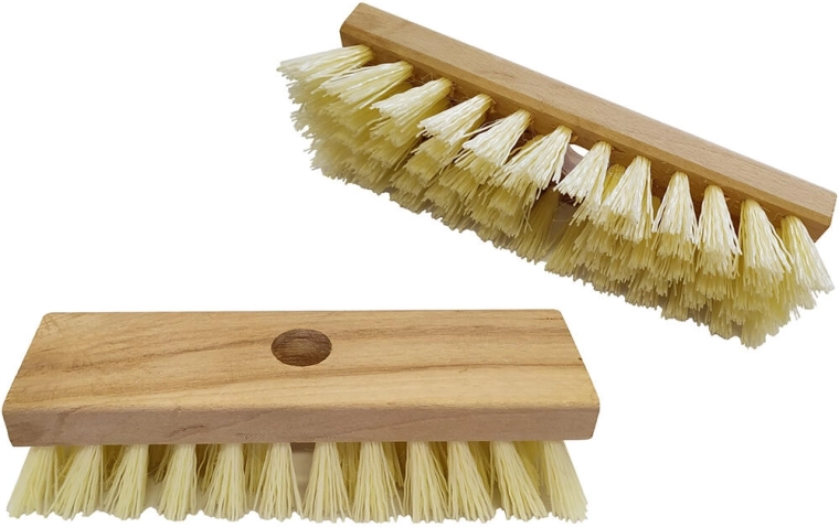 Brosse de sol sur manche 20 cm en bois avec fibres PP