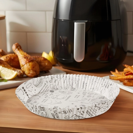 Moules de cuisson en papier pour friteuse à air chaud, 23 cm, 50 pièces