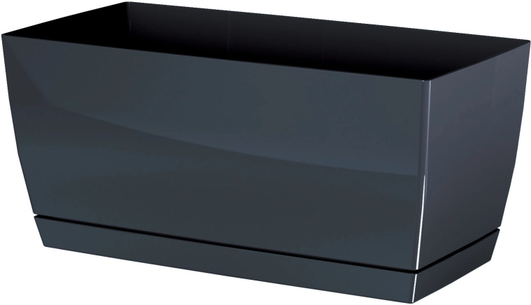 Jardinière avec soucoupe 39 cm graphite COUBI CASE P