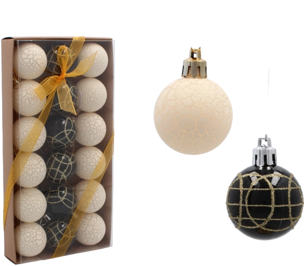 Set de boules de Noël en verre 4 cm – roses, mates et brillantes, 18 pièces