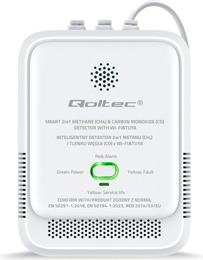 Détecteur de fuite de gaz naturel et de monoxyde de carbone Tuya Wi‑Fi avec alarme 85 dB