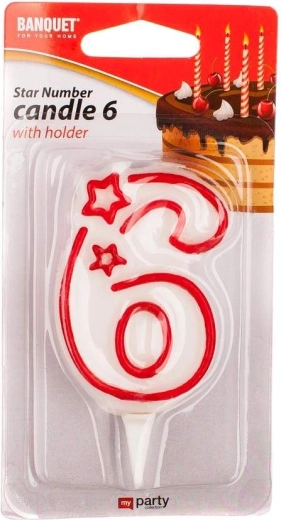 Bougie d’anniversaire chiffre 6